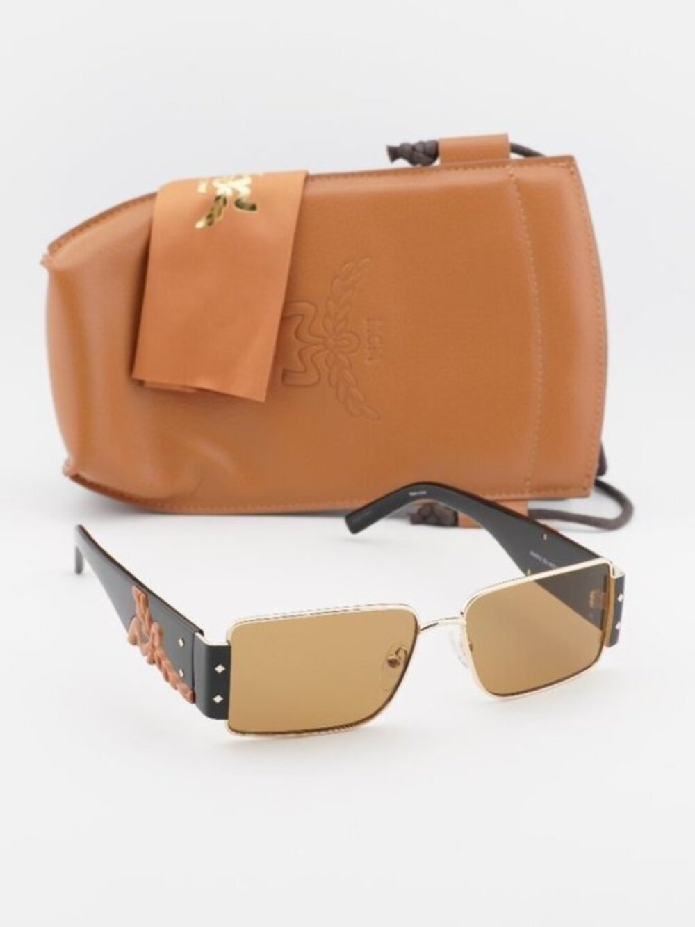 MCM MW0012 32J Rectangle Sunglasses – Gold / Roviex